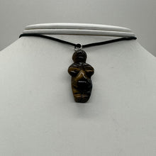 Load image into Gallery viewer, Tigereye Stone Goddess Pendant Necklace | 3/4' Long | Bronze | 1 Pendant |