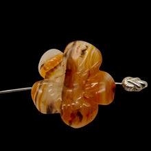 Load image into Gallery viewer, Plumeria! Carved Carnelian Hawaiian Flower Bead | Orange | 25x6mm | 1 Bead |