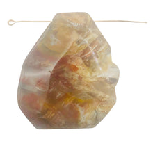 Load image into Gallery viewer, Fossilized Wood Irregular Flat Briolette | 45x38x7mm | Brown/White | 1 Pendant Bead