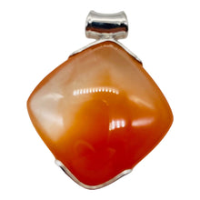Load image into Gallery viewer, Tangerine Quartz Sterling Silver Square Pendant | 1 1/2" Long| Clear Orange | 1|