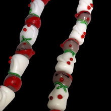 Load image into Gallery viewer, Hand Made Glass Lampwork Bead Strand of Snowmen 107362
