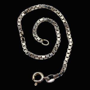 Italian Sterling Silver Large Box Chain Bracelet/Anklet | 2mm | 8" | 1 Bracelet|
