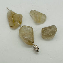 Load image into Gallery viewer, Gold Rutilated Quartz Nugget Beads Clear Quartz 4 Beads Brazil