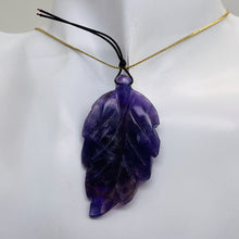 Load image into Gallery viewer, Amethyst Carved Pendant Leaf | 60x30x8mm | Purple | 1 Bead |