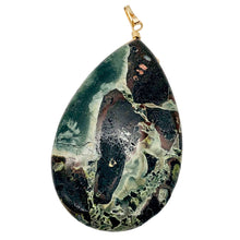 Load image into Gallery viewer, Wow Tsunami Green Sediment Stone Wire Wrap Pendant | 51x37mm | 2 1/2" Long |