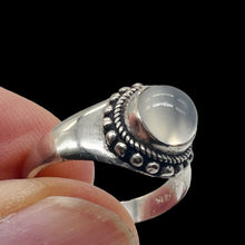 Load image into Gallery viewer, Moonstone Cat's Eye Sterling Silver Oval Ring | Size 5.5 | Clear | 1 Ring |