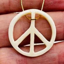 Load image into Gallery viewer, Peace Pendant Round | 30x3mm | White | 1 Bead |