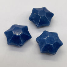 Load image into Gallery viewer, 3 Carved Dumortierite 6-Point Star Beads 9245Du