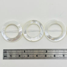 Load image into Gallery viewer, Mother of Pearl Round Carved Picture Frame Bead | 25x2mm | White | 2 Beads |
