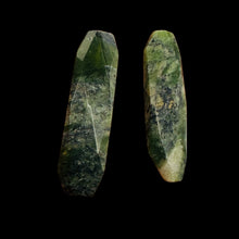 Load image into Gallery viewer, Green Isles Jade Faceted Art Cut Pendant Beads | 49x14x7mm | 2 Beads |