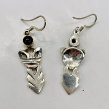 Load image into Gallery viewer, Stellar! Black Onyx Sterling Silver Kitty Cat Earrings | 1 1/2" Long |