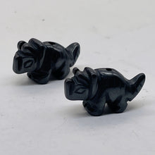 Load image into Gallery viewer, Triceratops Hematite Dinosaur Beads | 22x12x7.5mm | Silver Black