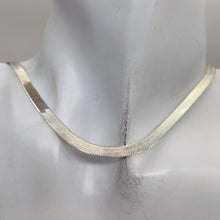 Load image into Gallery viewer, Sleek Sterling Silver 4mm Herringbone Chain Necklace | 16" Long |