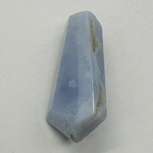 Load image into Gallery viewer, Chalcedony Druzy 42ct Designer Cut Pendant Bead | 37x17x10mm | Blue | 1 Bead |