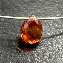 Load image into Gallery viewer, Sapphire, Faceted Padparadscha .41ct Briolette Pendant Bead | 5x3mm| Orange| 1 |