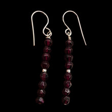 Load image into Gallery viewer, Merlot Mozambique Garnet Faceted Beads Sterling Silver Earrings | 1 3/4" Dangle|