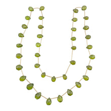 Load image into Gallery viewer, Natural Green Peridot Briolette & 14Kg 26 inch Necklace 867