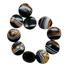 Load image into Gallery viewer, 4 Beads of Sardonyx Agate 20mm Coin Beads 009349