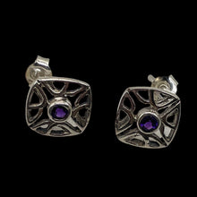 Load image into Gallery viewer, Amethyst in Sterling Silver Post Earrings | 8mm | Purple | 1 Pair |