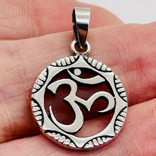 Load image into Gallery viewer, Om Symbol Sterling Silver Charm | 1 1/8" Long | Silver | 1 Pendant |