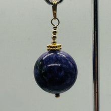 Load image into Gallery viewer, Charoite AAA Large Round 14K Gold Filled Pendant | Purple, White | 1 1/2" Long |