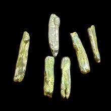 Load image into Gallery viewer, Fab Biwa Style Pistachio Green FW Pearls | 20x7x5mm to 34x7x5mm | 6 Pearls |