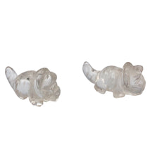 Load image into Gallery viewer, Dinosaur 2 Carved Quartz Triceratops Beads | 21.5x12x7.5mm | Clear