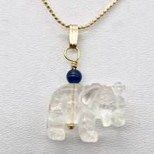 Load image into Gallery viewer, Quartz Elephant 14K Gold Pendant Necklace | Semi Precious Stone Jewelry |