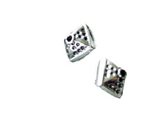 Load image into Gallery viewer, 2 Double Pyramid Bali Silver Beads 003220