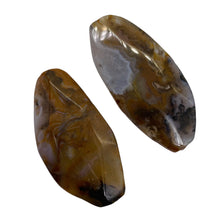 Load image into Gallery viewer, Ocean Jasper Old Stock Long Oval Beads| 45x22x6 to38x20x7mm|Brown, Gray|2 Beads|