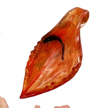 Load image into Gallery viewer, 1 Red Lampwork Silver Foil Leaf Pendant Bead 8661A