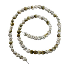 Load image into Gallery viewer, Shiva Shell Parcel Heart Cut Beads | 6x3mm | White, Tan | 10 Beads