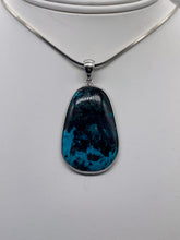 Load image into Gallery viewer, Chrysocolla Sterling Silver Oval Pendant | 2 1/2" Long | Blue, Green| 1 Pendant|