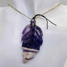Load image into Gallery viewer, Amethyst Carved Pendant Leaf | 60x30x8mm | Purple White | 1 Bead |