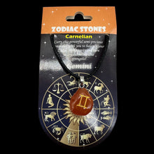Load image into Gallery viewer, Zodiac Gemini Carnelian Stone Oval Pendant | 1 1/2" Long | Orange | 1 Pendant |