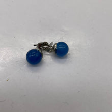 Load image into Gallery viewer, Fashion Agate Round Post Earrings | 8mm | Blue | 1 Pair |