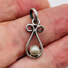 Load image into Gallery viewer, Pearl Sterling Silver Drop Pendant | 1" Long | White | 1 Pendant |
