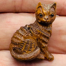Load image into Gallery viewer, Kitty Cat Signed Sitting Pose Boxwood Carving | 1 Netsuke |