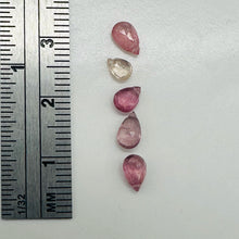 Load image into Gallery viewer, Sapphire AAA Faceted 2.1cts Parcel Briolette 4 Beads| 6x4 to 5x4mm| Pink,Orange