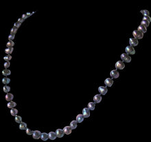 Load image into Gallery viewer, Dramatic Rainbow Peacock Freshwater Pearl Sterling Silver Necklace 20 inch 9808