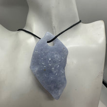 Load image into Gallery viewer, Druzy Blue Chalcedony Designer Pendant Bead |178cts | 69x35x11mm | 1 Bead |