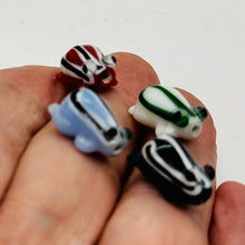 Load image into Gallery viewer, Frog Lampwork Glass Jumping Frogs Beads | 17x12x9mm | Multi-Color | 4 Beads