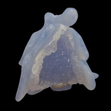 Load image into Gallery viewer, Blue Chalcedony Carved Druzy 65 cts Triple Drilled Flower Bead | 40x25x20mm |