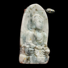 Load image into Gallery viewer, Harmony Stone Jade Buddha Pendant Bead | 1 Pendant Bead| | 50x30mm | White Green