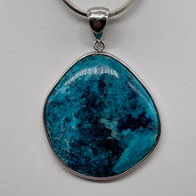 Load image into Gallery viewer, Natural Chrysocolla Sterling Silver Pendant | Blue, Green | 2" Long | 1 Pendant|
