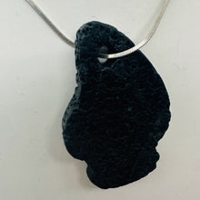 Load image into Gallery viewer, Lava Stone Carved Teardrop Pendant Beads | 55x38x6mm | Black | 2 Beads |