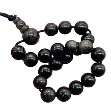 Load image into Gallery viewer, Obsidian 7" Strung Strand Round Beads | 8mm | Black | 21 Beads |