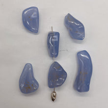 Load image into Gallery viewer, Blue Chalcedony 26g Nugget Pendant Beads | 33x10 - 21x14mm | Blue | 6 Beads |