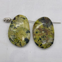 Load image into Gallery viewer, Turquoise Faustite Oval Beads| 33x22x6mm | Chartreuse, Black | 2 Beads |