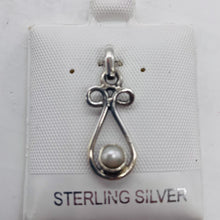 Load image into Gallery viewer, Pearl Sterling Silver Drop Pendant | 1" Long | White | 1 Pendant |